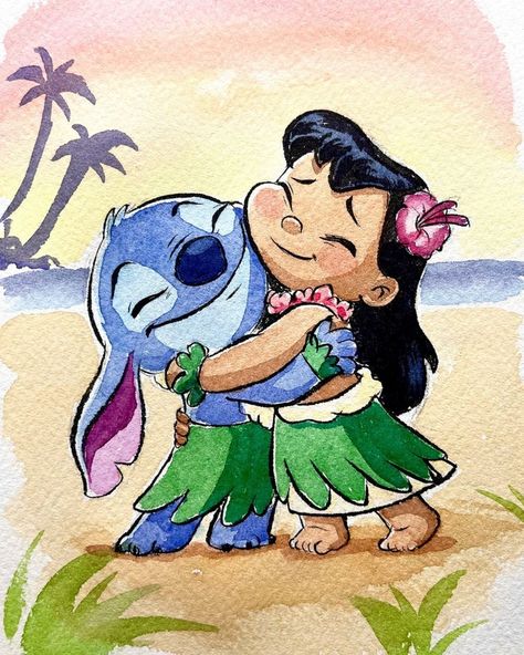 Stitch Disney Painting, Lilo And Stitch Drawing, Lilo And Stitch Merchandise, Lilo And Stitch Drawings, Disney Paintings, Cute Disney Drawings, Images Disney, Stitch Drawing, Disney Art Drawings