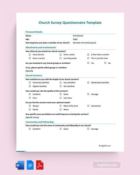 Church Survey Questionnaire Template Questionnaire Template Design, Needs Analysis Questionnaire, Research Questionnaire, Sample Survey Questionnaire, Survey Questionnaire, Interest Survey, Questionnaire Template, Survey Questions, Teamwork Quotes