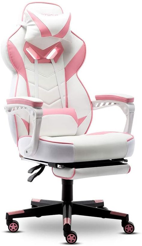 Amazon.com: Bonzy Home Gaming Chair Computer Office Chair Ergonomic Desk Chair with Footrest Racing Executive Swivel Chair Adjustable Rolling Task Chair(Pink): Furniture & Decor Game Chairs, Penyimpanan Makeup, Play Computer Games, Gamer Chair, Chair With Footrest, Ergonomic Desk Chair, Gamer Room Decor, Ergonomic Desk, Head Pillow