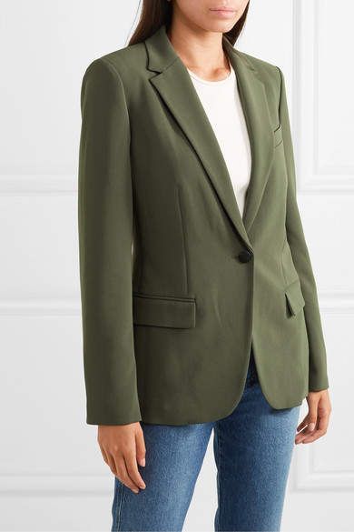 Theory Crepe Blazer - Army green #Sponsored , #sponsored, #Crepe#Theory#Blazer Olive Green Blazer Outfit, Blazer Outfits For Women Casual, Green Blazer Outfit, Blazer Verde, Olive Clothing, Olive Green Blazer, Khaki Blazer, Blazer Outfits For Women, Crepe Blazer