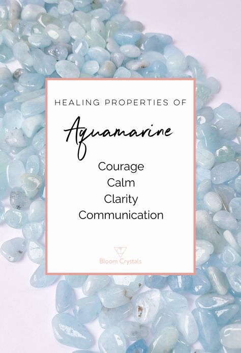 Aquamarine crystal meaning Aquamarine Crystal Meaning, Crystal Benefits, Crystal Rocks, Crystal Properties, Aquamarine Crystal, Aquamarine Jewelry, Crystal Meanings, Stone Rocks, Healing Properties