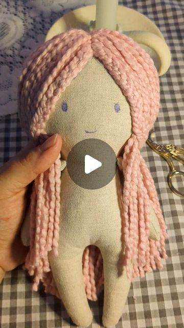 How To Sew Hair On A Doll, Rag Doll Patterns Free Sewing Templates, How To Sew Yarn Hair On A Doll, Dolls Hair How To Make, Doll Patterns Free Sewing Templates, Yarn Doll Hair, Ugly Dolls Diy, Doll Patterns Free Sewing, Rag Doll Hair