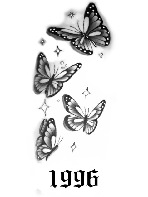 Two Butterflies Tattoo Arm, 3 Butterfly Tattoo Designs, Name With Butterfly Tattoo, Big Cover Up Tattoos, Butterfly Sleeve Tattoo, Small Thigh Tattoos, Borboleta Tattoo, Always Tattoo, Delicate Tattoos For Women