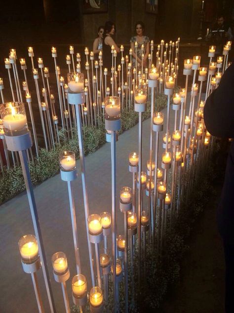 Candle Entrance, Candle Light Wedding, Wedding Background Decoration, Wedding Entrance Decor, Lights Wedding Decor, Wedding Stage Design, Marriage Decoration, Wedding Planning Decor, Desi Wedding Decor