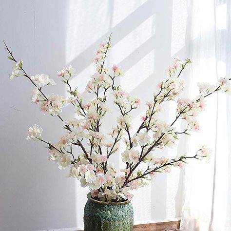 Fake Flower Arrangements For Home, Outdoor Wedding Table Centerpieces, Flower Arrangements For Home, Flowers Cherry Blossom, Cherry Blossom Decor, Tall Flower Arrangements, Cherry Blossom Branches, Bouquet Party, Cherry Flowers