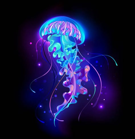 Glowing Jellyfish, Angel Vector, Jellyfish Painting, Jellyfish Drawing, Jellyfish Tattoo, Jellyfish Art, Fish Art, Wallpaper Aesthetic, Jellyfish