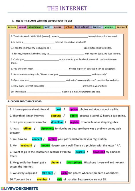 Internet language online worksheet for 8th Grade. You can do the exercises online or download the worksheet as pdf. Fractions Worksheets Grade 5, Picture Graph Worksheets, 5th Grade Worksheets, 4th Grade Math Worksheets, Science Vocabulary, Math Vocabulary, Life Skills Special Education, 8th Grade Math, Computer Basics