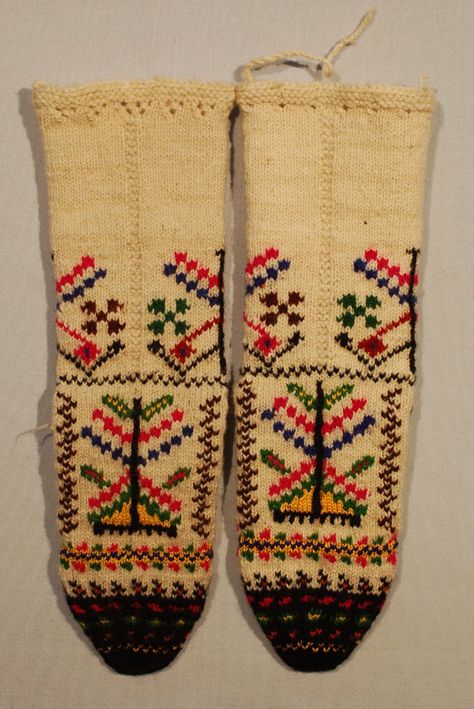 . Bulgarian Women, Stylized Tree, Bulgarian Embroidery, Crochet Stitches Guide, Extra Yarn, Hand Knit Socks, Geometric Motif, Yellow Silk, Knitted Socks