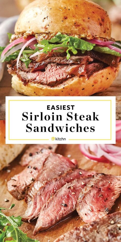 Sirloin Steak Sandwiches Recipe Sandwich Recipes Dinner, Tailgate Ideas, Steak Sandwich Recipes, Steak Sandwiches, Best Sandwich Recipes, Summer Sandwiches, Easy Steak, Sirloin Steak, Beef Sirloin