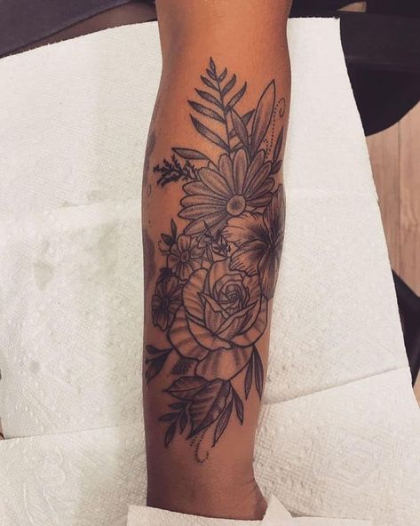 Aster Flower Tattoo Sleeve, Rose And Aster Flower Tattoo, Asters Flower Tattoo, Birth Flower Tattoos Ideas Families Sleeve, Aster Flower Tattoo, Aster Tattoo, Aster Flower Tattoos, Name Flower Tattoo, Forearm Flower Tattoo