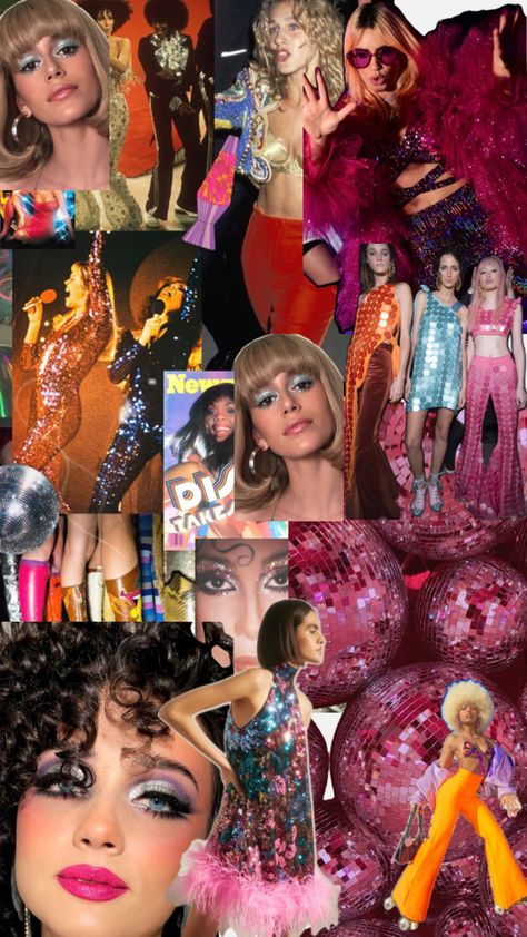 70’s Disco, Disco Glam, Disco Party, Karaoke, Sweet 16, Mood Board, Birthday