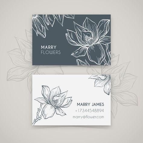 Florist Business Card, Business Card Design Minimal, Florist Logo, Qr Code Business Card, Floral Business Cards, Logo Photo, Premium Business Cards, Name Card Design, Visiting Card Design