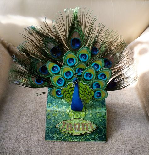 Handmade Mother's Day Peacock card by mandishella Peacock Stationary, Peacock Invitations, Peacock Color, Planner Stationery, Stationary Cards, Wrapping Ideas, Peacock Feathers, Peacock Feather, Cricut Ideas