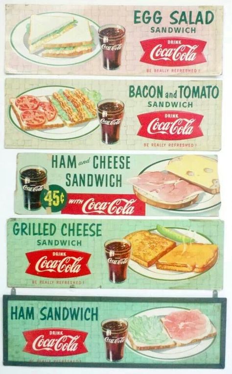 Walgreen's Lunch Counter a Happy Memory Coca Cola Ham, Miniature Diner, John Pemberton, Diner Sign, 50s Diner, Coca Cola Drink, Vintage Diner, Ham And Cheese Sandwich, Vintage Menu