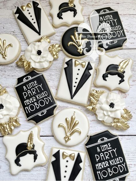 Roaring 20s Quinceanera, Roaring 40s Birthday Party, Roaring 20s 40th Birthday Party, Gabsty Theme Party, Art Deco Birthday Party, Roaring Twenties Birthday Party, Great Gatsby Party Food Ideas, The Great Gatsby Themed Party, Great Gaspy Party