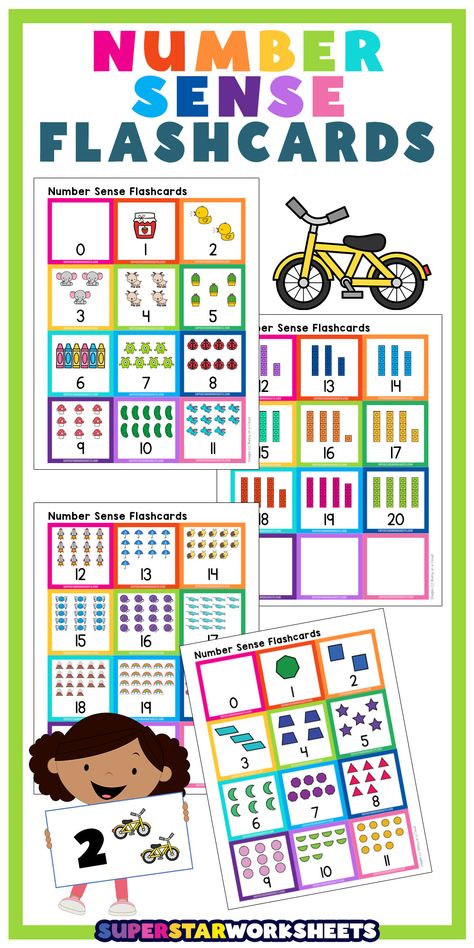 Introducing our new FREE Number Sense Flashcards. Students will get a variety of different flashcards numbered 0 - 20. Each set of flashcards will show students a different visual way to count. #superstarworksheets #math #free #printables #flashcards Math Free Printables, Number Sense Worksheets, Addition Flashcards, Number Sense Kindergarten, Multiplication Word Problems, Kindergarten Addition Worksheets, Free Printable Numbers, Geography Worksheets, Number Flashcards