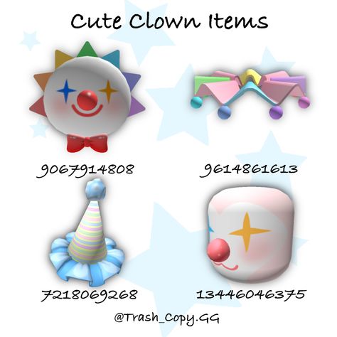 Purple Dress Roblox Code, Roblox Kidcore Outfits, Roblox Tail Codes, Roblox Clown Outfit Codes, Clowncore Roblox Avatar, Clown Roblox Avatar, Hat Roblox Code, Roblox Item Codes, Roblox Items Codes