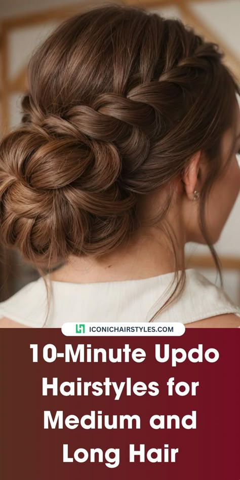 Updo Hairstyles Hair For Wedding Guest Updo, Low Side Updo Wedding Hair Bridesmaid, Homecoming Long Hair Ideas, Side Braid Formal Hair, Nice Hair Updos, Wedding Hairstyles For Junior Bridesmaid, Messy Braid Medium Hair, Wedding Party Hair Updo, Self Updos For Medium Hair