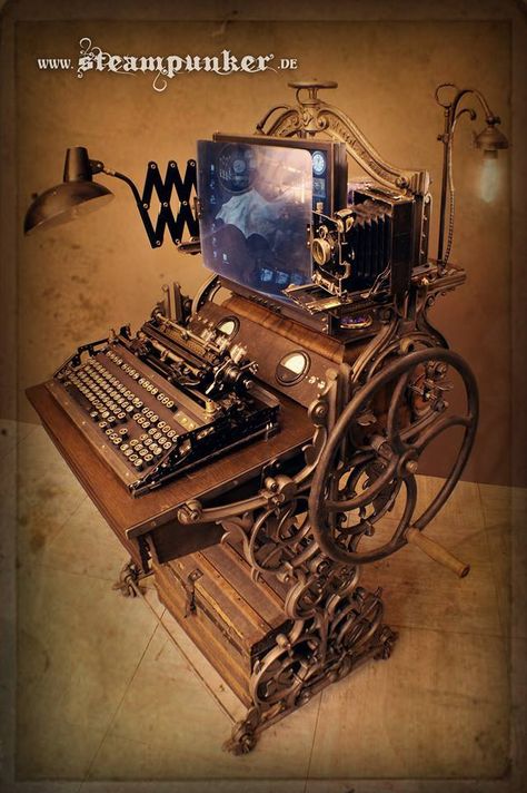 See more steampunk pins: https://www.pinterest.com/felipecode/s-t-e-a-m-p-u-n-k… Steampunk Computer, Steampunk Kunst, Steampunk Gadgets, Mode Steampunk, Steampunk Tendencies, Decoration Shabby, Smart Tiles, Diesel Punk, Style Steampunk