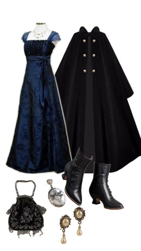 Dress For Ball, Ravenclaw Dress, Fantasy Ball, Phoebe Cates, Oc Stuff, Night Moon, Vintage Background, Outfit Collage, Goth Art