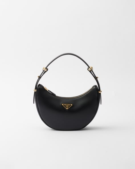 Black Prada Arqué Leather Shoulder Bag | PRADA Prada Arque Bag, Prada Black Bag, Black Prada Bag, Prada Bag Black, Prada Hobo Bag, Prada Purse, Prada Purses, Bags Prada, Bag Prada