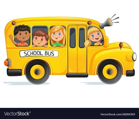 Bus Sekolah, Baby Birthday Party Theme, Bus Art, Yellow School Bus, School Images, School Clipart, Kids Vector, Wheels On The Bus, Public Education