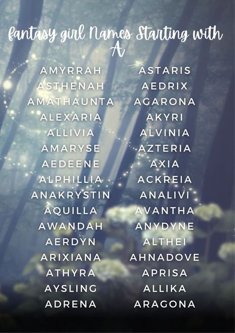 Fantasy Names! Fictional Names, Names Starting With A, Fantasy Character Names, Writing Inspiration Tips, Best Character Names, Cool Baby Names, Fantasy Names, Aesthetic Names, Pretty Names