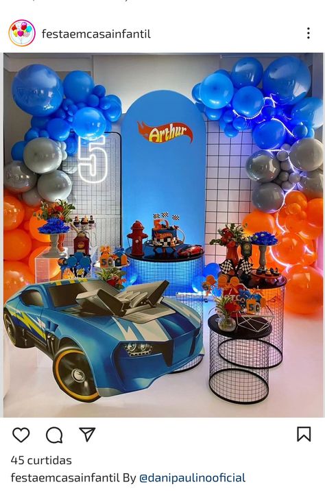 Hot Wheels Themed Birthday Party, Hotwheels Birthday Party, Cars Birthday Party Decorations, Hot Wheels Birthday, Boy Birthday Party Themes, Hot Weels, Cars Birthday Parties, Cars Birthday, Backdrop Decorations