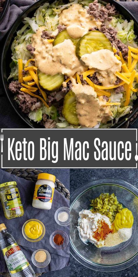 Bring the taste of the Big Mac sauce home! With just a handful of keto friendly ingredients, you will be amazed at how much this keto Big Mac sauce tastes like the real thing! Keto Big Mac Sauce, Big Mac Bowl, Big Mac In A Bowl, Mac Recipes, Keto Big Mac, Homemade Big Mac Sauce, Easy Keto Lunch, Big Mac Sauce Recipe, Mac Sauce Recipe