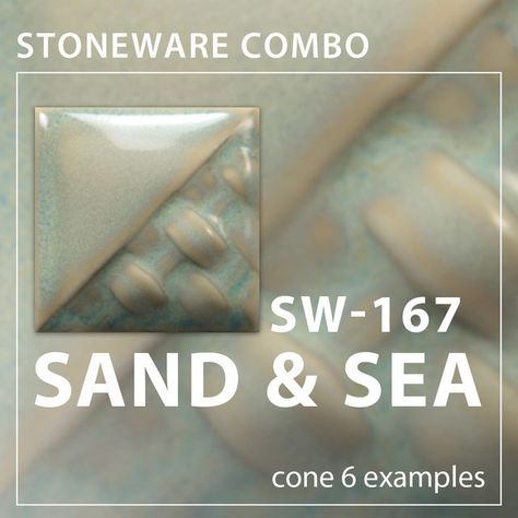 Mayco Colors on Instagram: "Today we are showcasing our monthly featured glaze, SW-167 Sand & Sea, in combination with other stoneware glazes. Each cup has 2 coats of each glaze then fired to cone 6 on a white stoneware clay body. You can find the rest of these combos along with others on our website!" Mayco Glazes Cone 6, Mayco Stoneware Glazes, White Glaze Combinations, Sand And Sea Glaze Combinations, Mayco Glaze Combinations, Mayco Glaze Combinations Cone 6, Pottery Designs, Clay Ceramics, Stoneware Clay