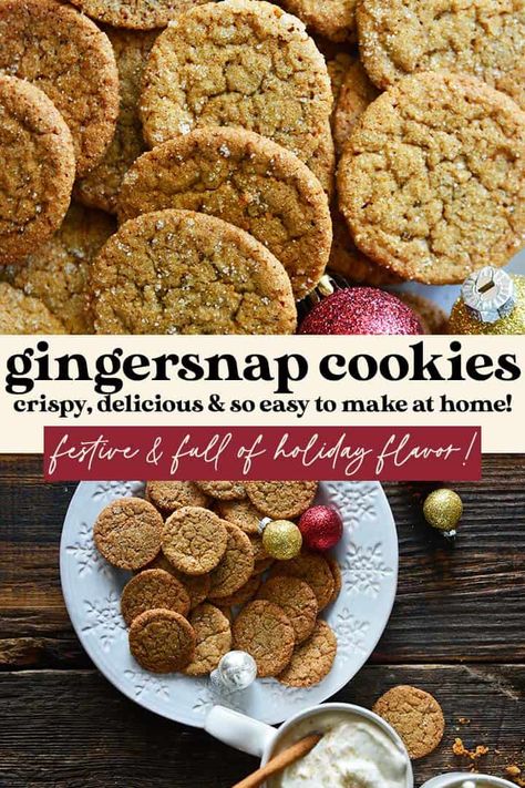 Ginger Snap Cookies Crunchy, Gingersnap Cookies Crispy, Healthy Ginger Snaps, Gingersnap Cookies Recipe, Ginger Snap Cookies Recipe, Gingersnap Cookies, Cookie Crisp, Molasses Cookies, Ginger Snap Cookies