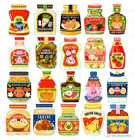 Aesthetic Sticker Design, Design Packaging Food, Packaging Sticker Design, Design Packaging Ideas, Cute Sticker Design, Sticker Design Ideas, Packaging Illustration, Pen Art Work, Sticker Design Inspiration