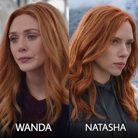 Black Widow X Scarlet Witch, Marvel Hairstyles, Scarlet Widow, Elisabeth Olson, Black Widow Natasha, Marvel Images, Marvel Women, Wanda Maximoff, Romanoff