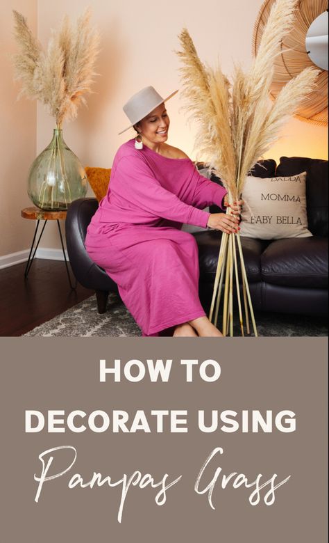 Pampas grass home decor How To Style Large Pampas, Pampas Grass Decor Living Room Modern, How To Arrange Pampas In Vase, Diy Pampas Grass Decor, Pampas Grass Decor Living Room, Tall Pampas Grass Decor, Decorate With Pampas, Boho Pampas Grass Decor, Pampas Grass Diy