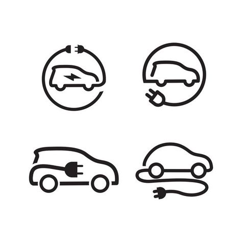 Electric car set icon on white backgroun... | Premium Vector #Freepik #vector #background Electric Car Drawing, Electric Car Logo Design, Electric Vehicle, Car Icon, Electric Car, Car Logo, Electric Icon, Electric Station, Electric Car Design