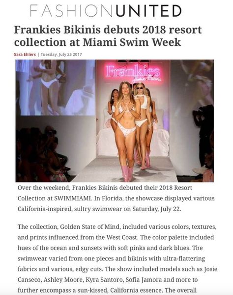 Miami Swim Week was MAJOR this year with the Frankies Bikinis 90s slumber party theme. Plaid, pink, fur, metallic, sheer - all fabric features that helped make the show killer. Thanks, Fashion United, for covering our show! Read more here. Frankies Bikinis Photoshoot, 90s Slumber Party, Slumber Party Theme, Swim Week, Miami Swim Week, Pink Fur, Frankies Bikinis, Slumber Party, 2025 Vision