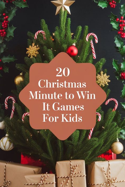 Looking for a fun and exciting way to keep the kids entertained during the holiday season? Check out these 20 Christmas Minute to Win It Games for Kids! Whether you're hosting a family gathering or a classroom party, these quick and easy games are sure to be a hit. From snowball toss to jingle bell shake, there's something here for everyone to enjoy. Get ready for laughter and friendly competition with these festive game ideas that will make this Christmas one to remember! Holiday Competition Ideas, Elementary Christmas Party Games, Minute To Win It Holiday Games, Minute To Win It Christmas Games Kids, Kid Christmas Party Games, 4th Grade Christmas Party Ideas, Candy Cane Games For Kids, Christmas Minute To Win It Games, Christmas Classroom Games