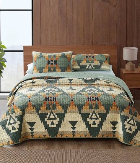 Western Comforter Sets, Western Bedroom Decor, Western Bedding, Western Bedroom, Southwestern Print, Western Homes, Country Bedroom, Coverlet Set, Standard Pillow