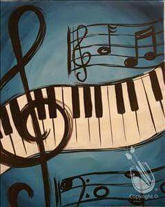 Painting With A Twist, Bring A Friend, Painting Party, Piano Keys, Meet New People, Musical Notes, Music Note, New People, How To Paint