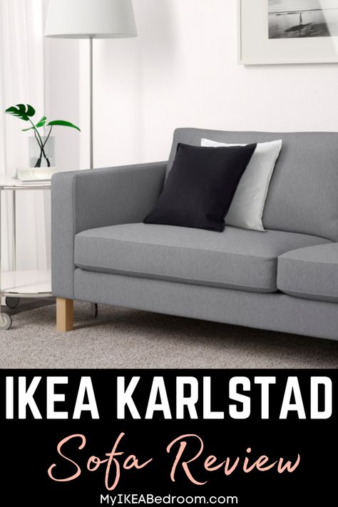 IKEA KARLSTAD Sofa Review: IKEA KARLSTAD sofa is very uniquely designed that fits perfectly in your home and office environment. This sofa is wrapped up in grey colored cover that makes it look like a decent and vintage style sofa. It is made by using 100% polyester fabric, which is excellent for moisture-wicking. Ikea Karlstad Sofa, Sofa Ikea, Karlstad Sofa, Ikea Karlstad, Ikea Sofa, Sofa Review, Best Ikea, Beautiful Sofas, Sofa Frame