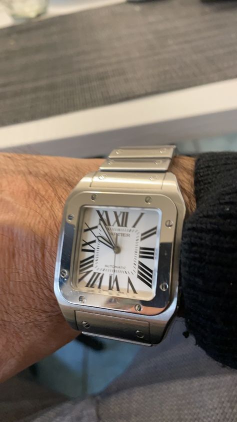 Cartier Santos 100 Xl, Cartier Santos 100, Cartier Santos, Square Watch, Michael Kors Watch, Cartier, Jam, Quick Saves, Santos