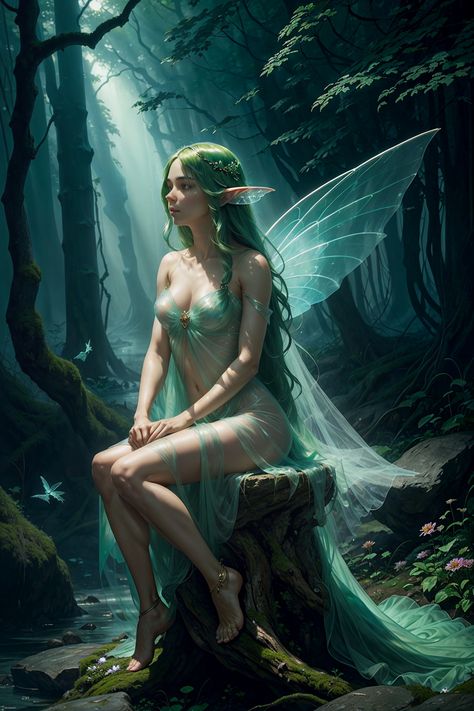 Fairy In Forest, Wings Fairy, Monster Artwork, Elf Cosplay, Fairies Photos, Elves Fantasy, Dark Fantasy Artwork, Forest Elf, Elf Art