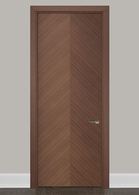 Modern Interior Door Custom - Single - Wood Veneer Solid Core with Earth Finish, Luxeline, Model DB-LUX-S715V Veneer Door Design Bedrooms, Walnut Interior Doors, Flash Door, Mahogany Doors Interior, Interior Doors Modern, Mahogany Interior, Modern Interior Doors, Interior Design Kitchen Contemporary, Solid Wood Entry Doors