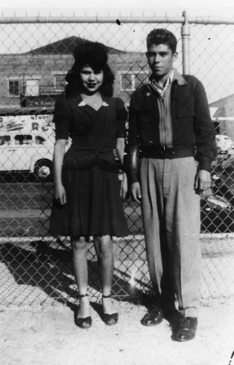 Image result for mexican american couple Mexican Couple, Jamel Shabazz, Chicano Culture, American Couple, Estilo Cholo, Teddy Girl, Chicana Style, Zoot Suit, Brown Pride