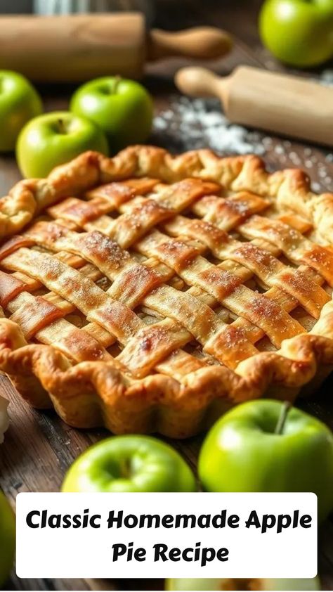 Indulge in a classic homemade apple pie featuring Granny Smith apples, warm spices, and a flaky crust—perfect for cozy gatherings and sweet moments!  Grandma old fashioned apple pie recipe, Classic homemade apple pie recipe with fresh apples, Classic homemade apple pie recipe from scratch, Simple apple pie recipe, Apple pie crust recipe, Best apple pie recipe, Apple pie filling recipe, Mary Berry apple pie recipe, Homemade Apple Pie And Crust, How To Make A Apple Pie Recipes, Apples Pie Recipe, Apple Pie Fresh Apples, 1 Crust Apple Pie, Best Apple For Apple Pie, Brandy Apple Pie, Cooking Apples For Pie Filling, 5 Star Apple Pie Recipe