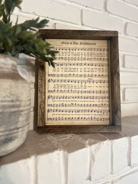 Great Is Thy Faithfulness Hymn, Great Is Thy Faithfulness, Hymn Music, Church Pew, Encouragement Gifts, Entry Table, Music Sheet, Sympathy Gifts, Religious Gifts