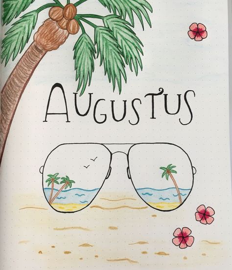 August Aesthetic Drawing, August Planner Ideas, August Drawing Ideas, August Journal Ideas, August Drawings, August Doodles, August Drawing, August Journal, August Bullet Journal