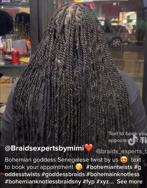 Knotless Bohemian Senegalese Twist, Sengalese Twists Goddess, Bohemian Senegalese Twist, Jamaica Hairstyles, Sengalese Twists, Braids Styling, Senegalese Twist, Box Braids Styling, Goddess Braids