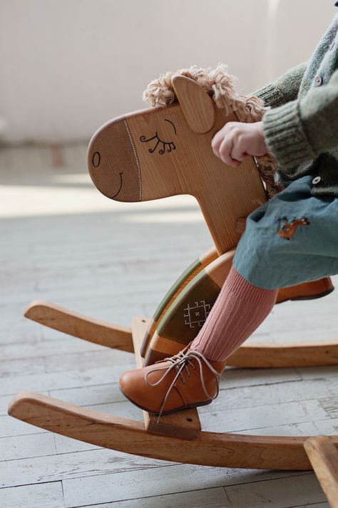 Rocking horse by #friendlytoys Gender Neutral Baby Gifts Basket, Spring Toys, Wood Rocking Horse, Wooden Rocking Horse, Handmade Wooden Toys, Toddler Gift, Unique Baby Shower Gifts, 1st Birthday Gifts, Toy Horse