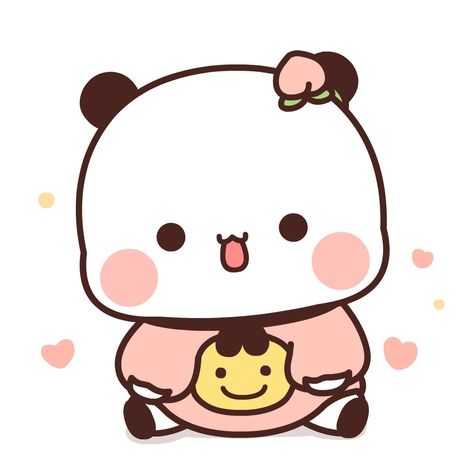 Cute Kawaii Backgrounds, In Smile, Bubu Dudu, Chibi Cat, Cute Couple Comics, Cute Bear Drawings, Kawaii Panda, Relationship Stuff, Love And Relationships